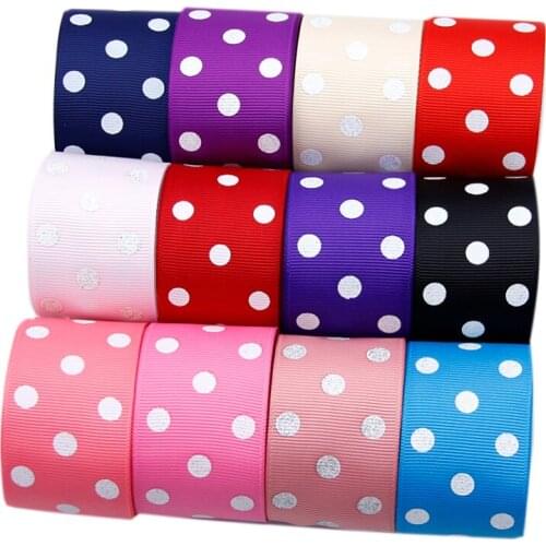 5Yard 9mm Dot Grosgrain Ribbon 50yards,DIY Hair Bow Garment Headbands Bow-knot Home Crafts,50Yc11737