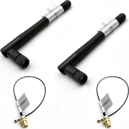 Dlenp 2.4GHz AntennaWiFi 2.4g Antenna Aerial RP-SMA Male wireless router+ 17cm PCI U.FL IPX to RP SMA Male Pigtail Cable