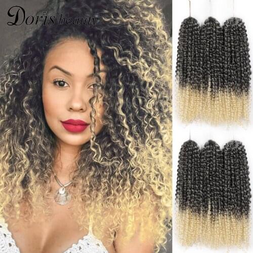 Doris Beauty Synthetic Crochet Braids Afro Crochet Hair Marley Braids 8/12 Inches Ombre Braiding Hair Extensions for Women