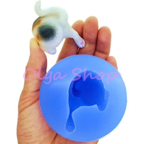 DYL926 58.0mm x 33.2mm 3D Cat Ass Silicone Mold Fondant Cake Decoration Resin Clay Art Food Safe Oven Safe