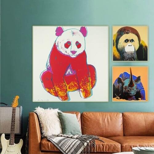 Canvas Oil Painting Andy Warhol"Endangered Species"Wall Aesthetic Backdrop Home Room Interior Decoration Modern Artwork Poster
