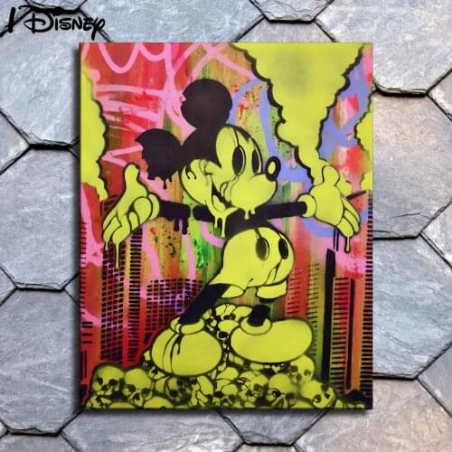 Disney Canvas Painting Anime Mickey Mouse Graffiti Street Pop Art Poster Print On Wall Picture For Living Room Home Decor