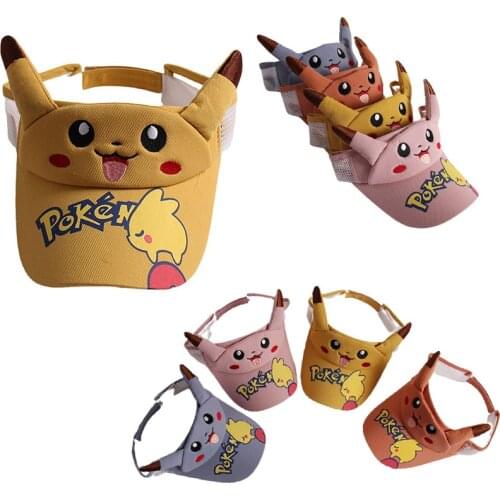 Pokemon Pet Xiaojing Pikachu Anime Empty Top Hat Boys Girls Sun Hat Baseball Cap Summer Outdoor Shade Breathable Baseball Cap