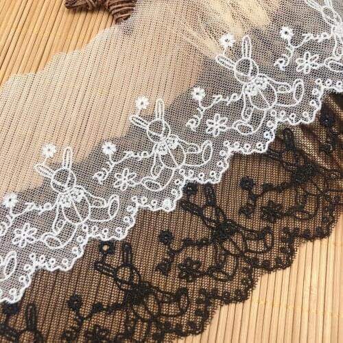 2Yards Flower LaceTrim Dress Wedding Yellow Purple Lace Ribbon Fabric Applique Baby DIY Embroidered Sewing Craft 20cm Width