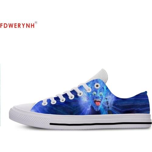 Mens Casual Shoes Cartoon Cute Funny Megamind Lace-Up Canvas Strap Ladies Casual Man Shoes Comfortable