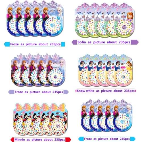 Wholesale Disney happy birthday kids 3D Princess Elsa princess cartoon nail stickers children girl cute nail gift
