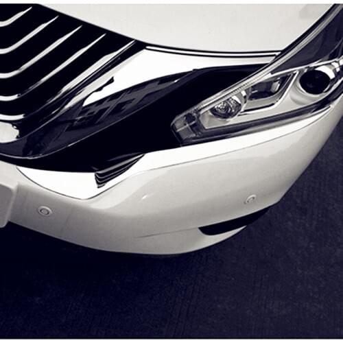 For Nissan Murano 2015 2016 2pcs Front Head Light Lamp Eyelid Eyebrows Cover Trim ABS Chrome