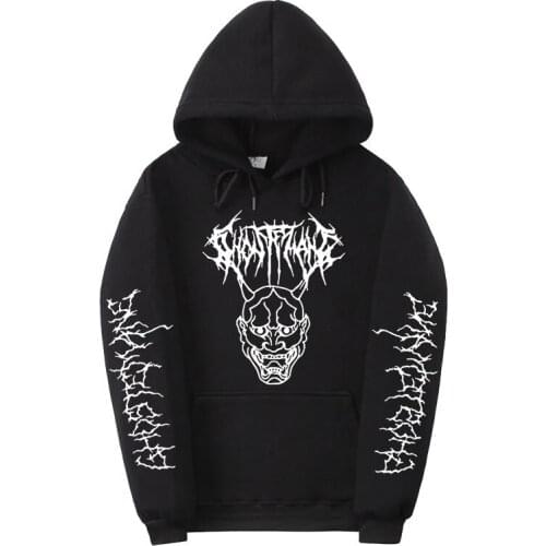 Popular Rapper In Europe And America, Harajuku Style Hoodie For Men And Women, Ghost Print, Hip-Hop Hoodie, Hot Sale In 2021
