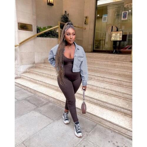 RMSFE 2021 Womens Long Sleeve Lapel Fashion Casual Temperament Short Denim Jacket Outwear