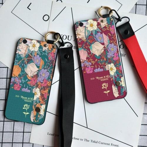 Luxury 3D Flower Case For OPPO K3 K5 Neck Lanyard Silicone Cover For OPPO Realme Q X 1 2 3 V5 X2 X7 X50 6 Pro XT