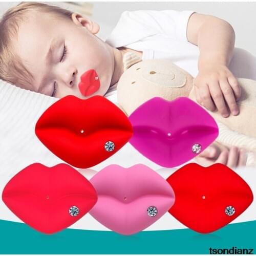 1pcs Pacifier Silicone Funny Pacifier Baby Soother Joke Prank Nipples Teether Baby Funny Cute Red Lips