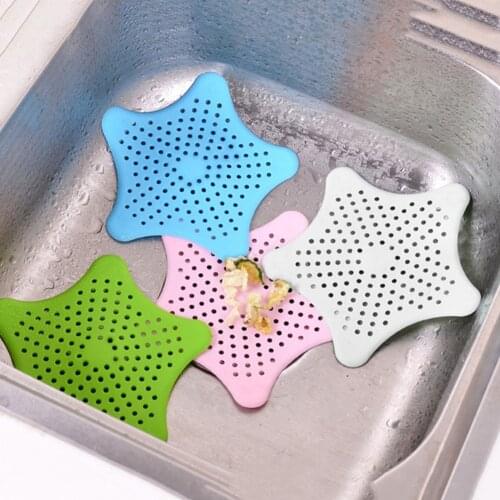 Silicone Star Shape Kitchen Sink Strainer Shower Drain Hair Catcher Anti-Clogging Floor Sink Filter Bathroom Kitchen Accessories