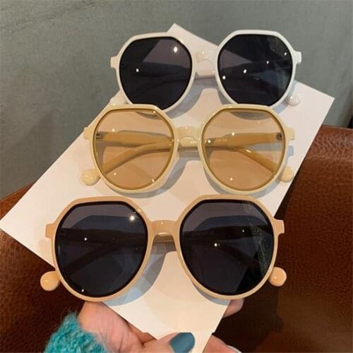 Zilead Retro Round Frames Sunglasses Ultraviolet-Proof Contrasting Frames Colored Sunglasses for Adult for Outdoor Driving