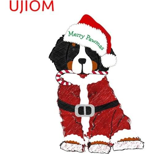 UJIOM Christmas Bernese Mt Dog Wall Stickers Decoration Home Switch Panel Sticker Room Decals Decor Mural Art Home Wallpaper