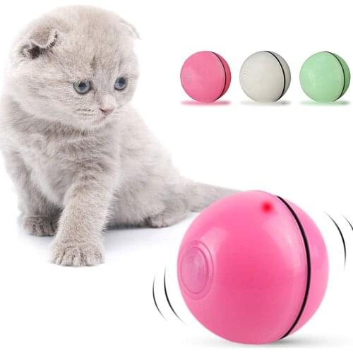 Smart Interactive Cat Toy USB Rechargeable Led Light 360 Degree Self Rotating Ball Pets Playing Toys Motion Activated Pet Ball