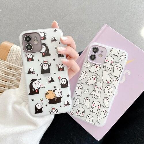 Funny Cute Specter Boo Cases for iPhone 12 Pro Max XR XS 7 8 Plus Soft Silicone Protect Lens Cover For iPhone 12mini 11 pro Case