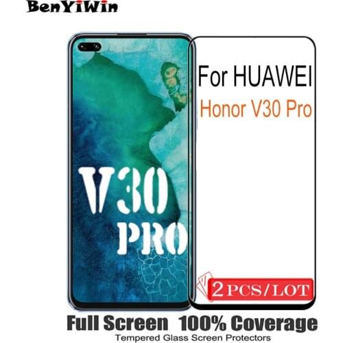 2PCS Original Full Cover Screen Protector Tempered Glass for Huawei Honor View 30 Pro on Protective Glass For Honor V30 Pro Film