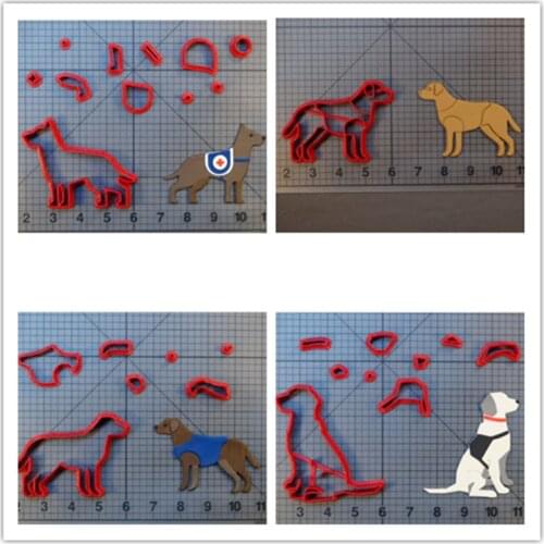 Animal guide dog sniffer dog patrol dog poop sled greyhound shape cookie cutters 3D printed plastic biscuit fondant cutter set