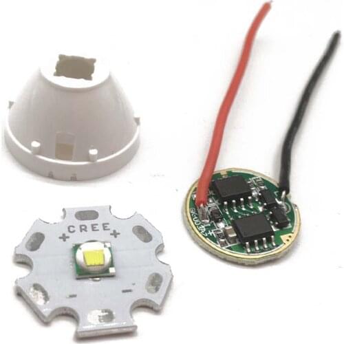 1set Cree XM-L LED T6 White Light + 3.7V Driver + Lens with Base Holder