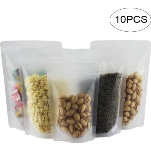 10Pcs Silicone Food Storage Bag Reusable Food Fresh Bags Containers Leakproof Zipper Sealed Bags Kitchen Snack Fresh Organizers