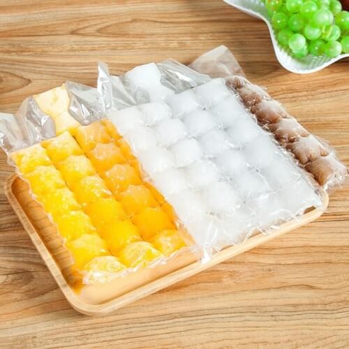 100sets 10pcs/set Self-sealed Disposable Ice Cube Bags Frozen Juice Clear Sealed Pack Ice Making Mold WB64