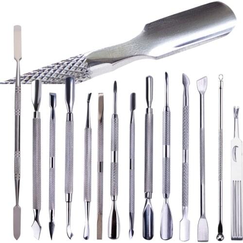 1pcs Double-ended Cuticle Pusher Manicure Tools Stainless Steel Dead Skin Cuticle Remover For Pedicure Cuticle Scissors LE01-09