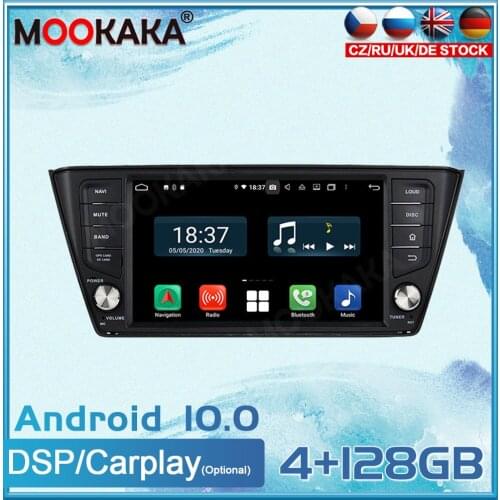 4+128GB Android 10.0 For SKODA Fabia Car Radio GPS Navigation Multimedia Player Radio Tape Auto Stereo Headunit Carplay