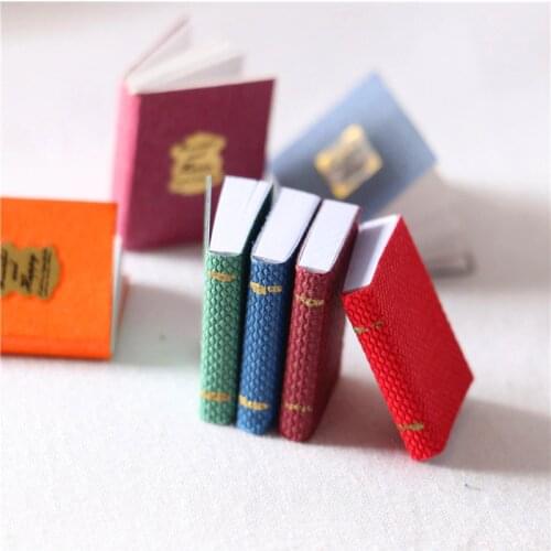 4pcs/set 1/12 Miniature Dollhouse Classical Color Book Pretend Play OB11 Barbies Doll House Furniture Decration Accessories Toy
