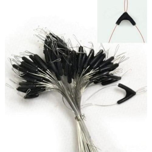 50pcs Rubber Fishing Sub Line Splitters Double Hooks Contactor Device Bifurcation adjusting and separating fish gear accessories