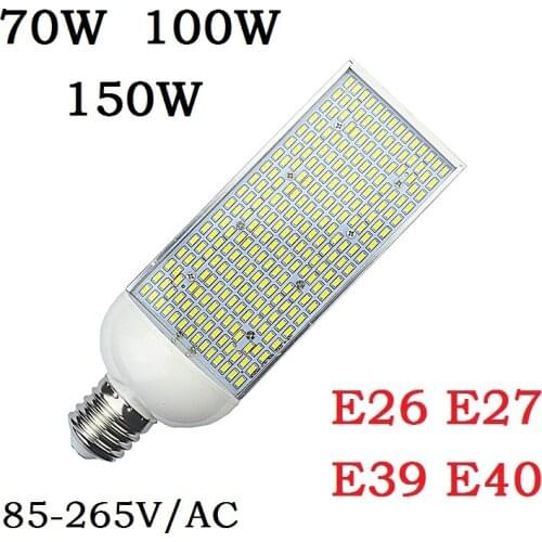 70W 100W 150W E27 E26 LED corn Bulbs E40 E39 street Lamp 110V 220V high bay Lighting outside parking Poles Lights Bombillas 2pcs