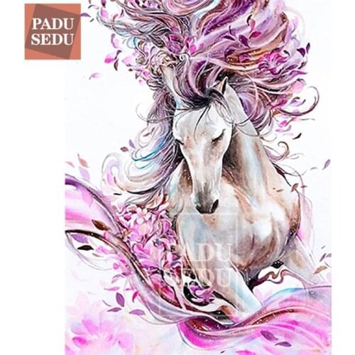 PADUSEDU 5D Diamond Painting Abstract Horse Diamond Embroidery Animals Cross Stitch Beads Picture Handicraft Art Decoration Home