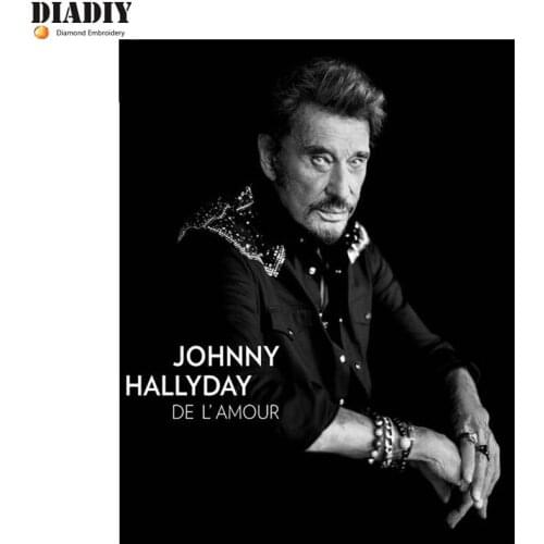 Diamond embroidery johnny hallyday,5d diamond painting full round diamond mosaic picture of rhinestones cross-stitch kits gift