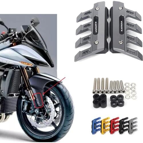 With Logo For Suzuki KATANA kanata Motorcycle CNC Aluminum Front Mudguard Anti-Drop Slider Protector Cover 5 Color Accessories
