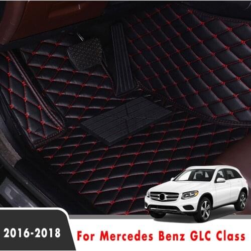 Car Floor Mats For Mercedes Benz GLC Class 2018 2017 2016 Leather Carpets Auto Interior Accessories Protect Styling Decoration