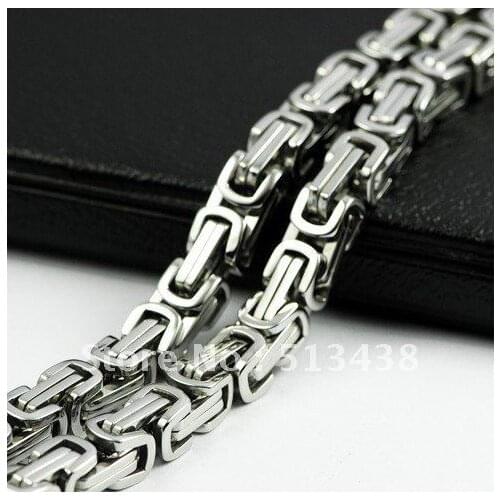 5pcs lot great mens Stainless Steel huge 8mm Byzantine chain necelace , birthday ,Thanksgiving ,Christmas gifts