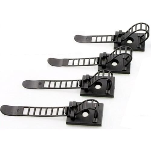 Black sticky wiring fixing seat 64mm length adjustable cable tie Movable cable tie wiring seat