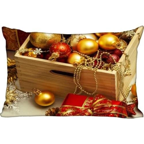 ShunQian Merry Christmas Party Decorative Pillowcase 45x35cm(One Side) Rectangle Zipper Print Pillowcase New Years Pillow Cover