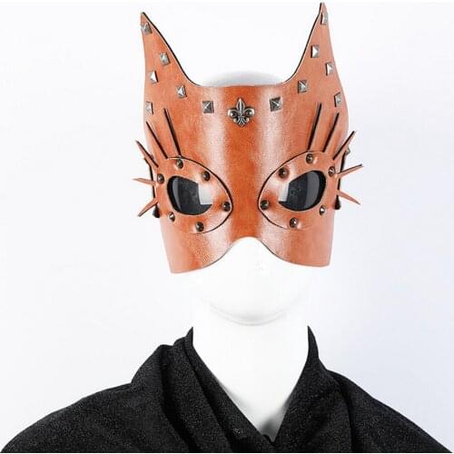European American Christmas Cat Halloween Mask Cosplay Party Role Play Funny Easter PU Leather Masks For Party