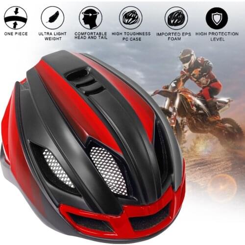 Cycling Ultralight Helmet Integrated Mountain Road Bike Riding Helmet with Tail Light Unisex Riding Equipment