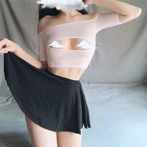 Club Sexy Wear Sheer See Through Skirts Sexy Women Ice Silk A-Line Pleated Skirt Low Rise Waist Ruffled Skirt Micro Mini Skirt