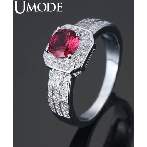 UMODE Crystal Rings for Women Cubic Zirconia CZ Rings Girls Luxury Engagement Wedding Rings Femme Fashion Jewery Gifts UR0584