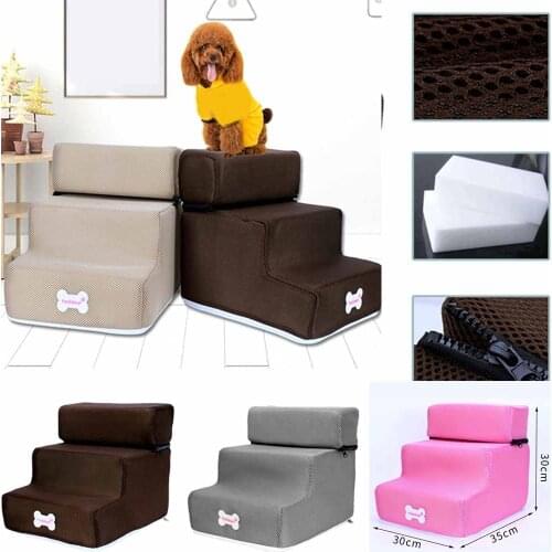 2021 Hot Ladder for Dogs 3 Steps Stairs Pet Ladders Tiny Dog Ramp Small Cats Climbing Detachable Bed Staircase Puppy Accessories