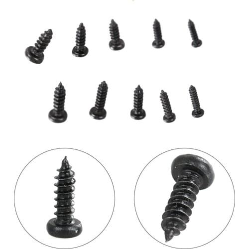 1100pcs Carbon Steel Phillips Tapping Screws Set Round Pan Head Black M1.2 M1.4 M1.5 M1.7 M2 Mini laptop computer Phillips Screw