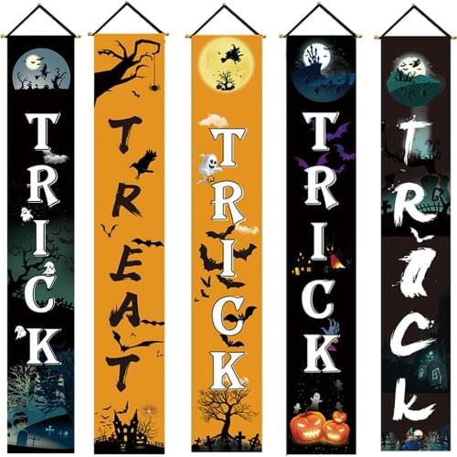 Non-woven Fabrics Door Hanging Couplet Home Decor Horror Halloween Props Party Festival Supplies Set
