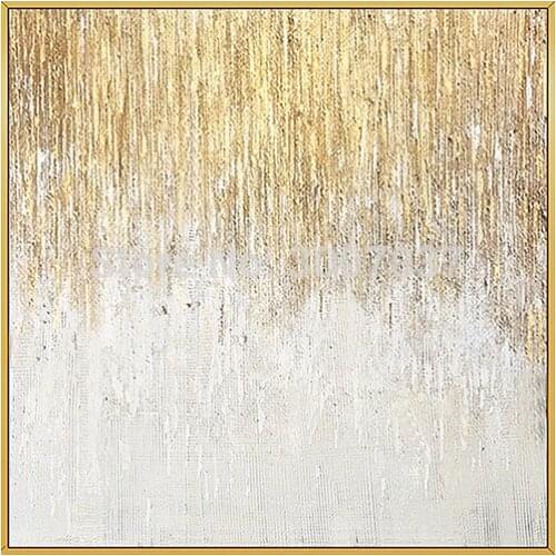 Hand Painted Modern Abstract Thick Gold Texture Oil Painting On Canvas Wall Art For Living Room Home Decor No Frame