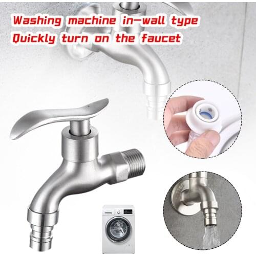 Bathroom 1/2" Faucet Alloy Ceramic Valve Core In Wall Type Single Spout Garden Tap Sink Basin Washing Machine Faucet Accessory