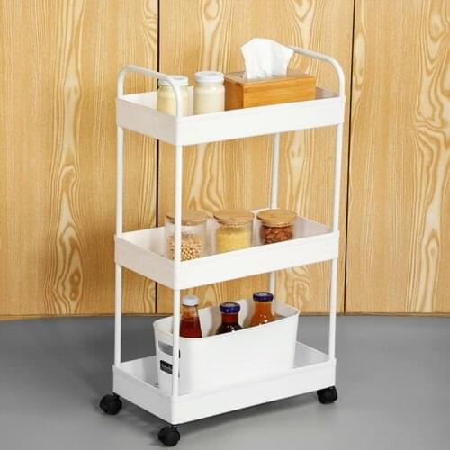 Rolling Storage Cart 3/4 Tier Mobile Shelving Unit Organizer Bathroom Kitchen
