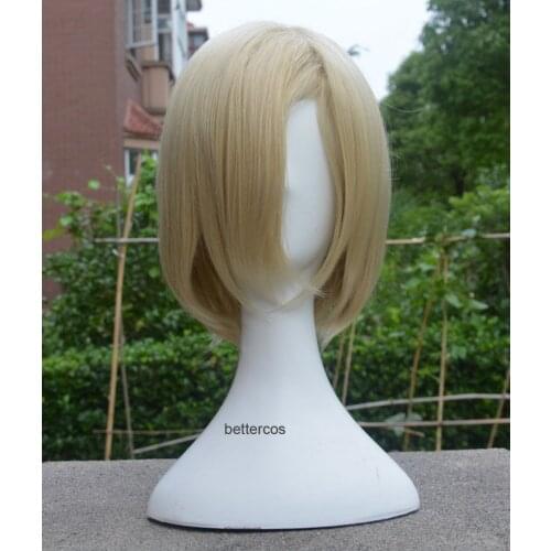 Yuri!!! on Ice Yuri Plisetsky Yurio Cosplay Wigs Short Light Blonde Heat Resistant Synthetic Hair Wig + Wig Cap