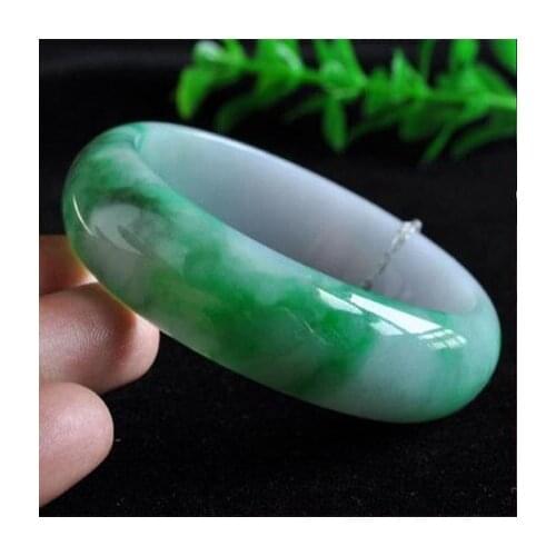 Zheru jewelry natural Burmese jade 54-64mm light green two-tone bracelet elegant princess jewelry, best gift