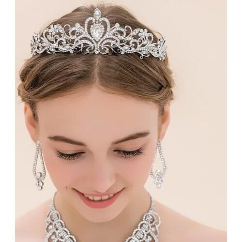 Crystal Bride Wedding Plate Hair Crown Headdress Hair Accessories Prom Crown Show Headband